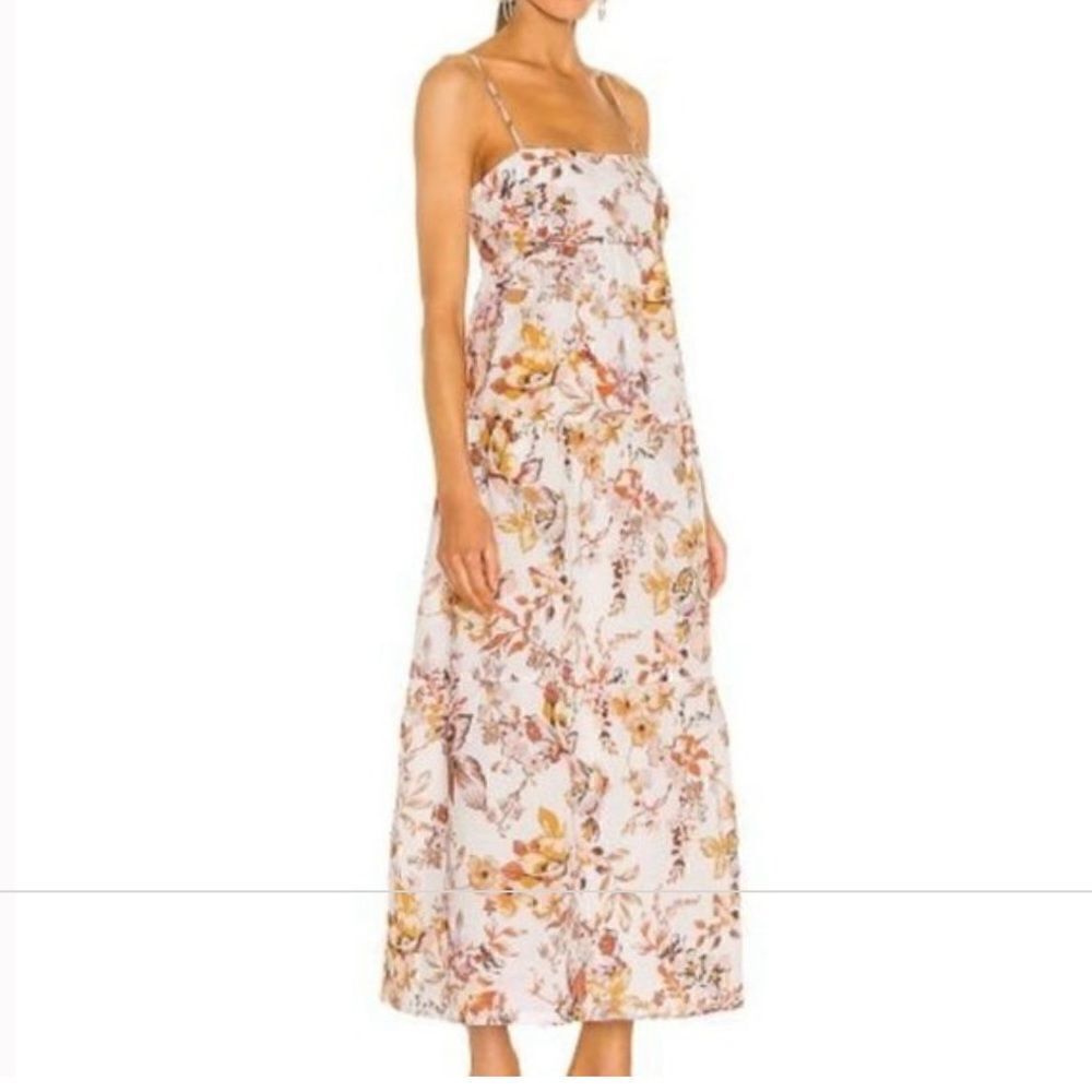 NWT BARDOT Floral Flow Open Back Maxi Dress Natural Paisley US